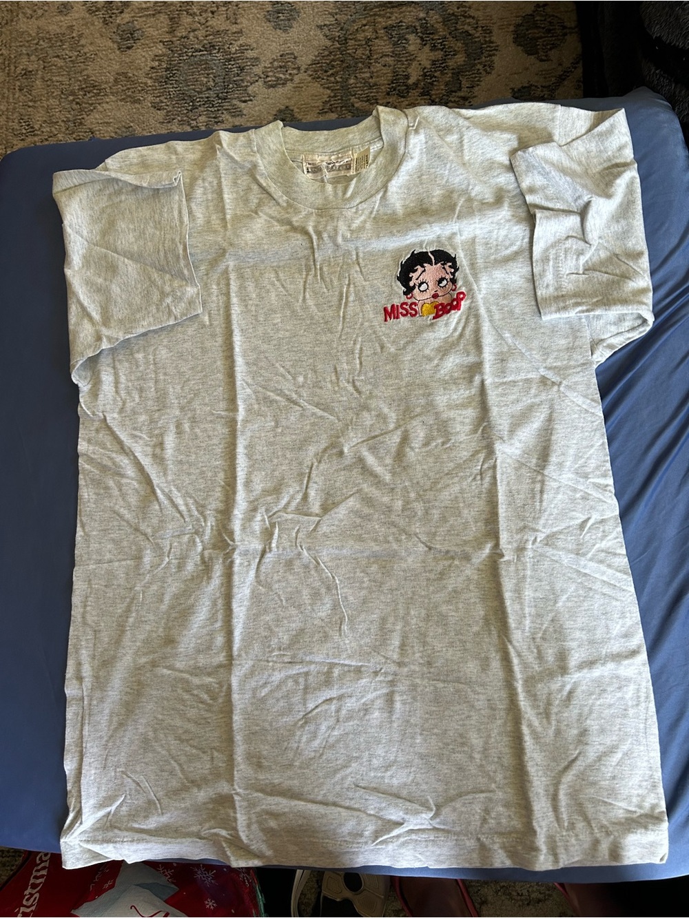 Betty Boop Gray Embroidered Tee - Miss Boop Graphic - Picture 2 of 2